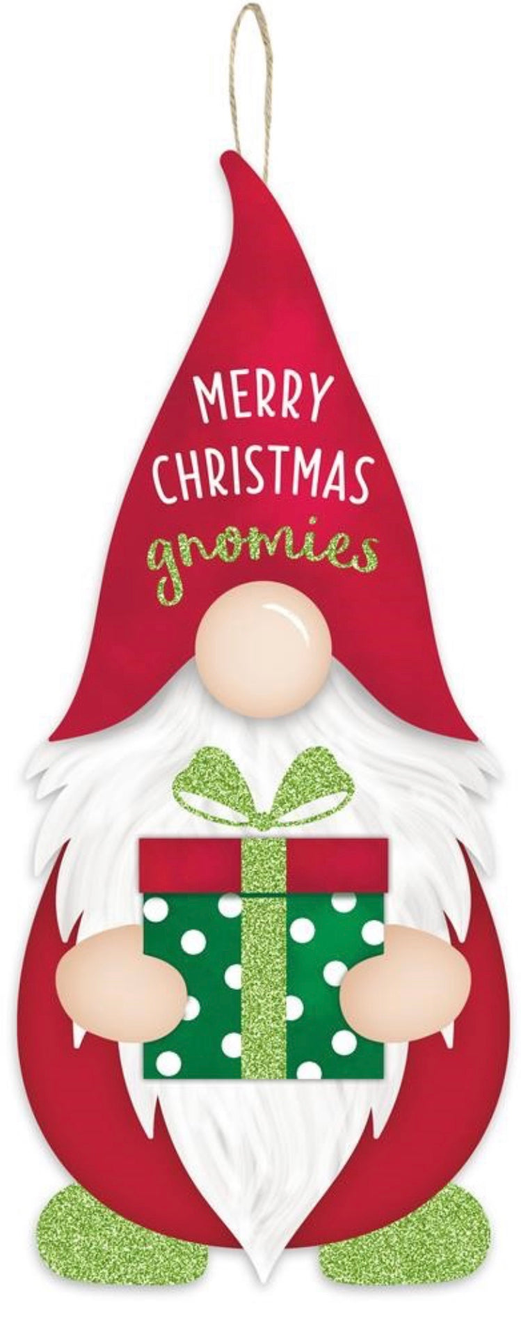 13.25”x5.75” Merry Christmas Gnomies Wreath Sign