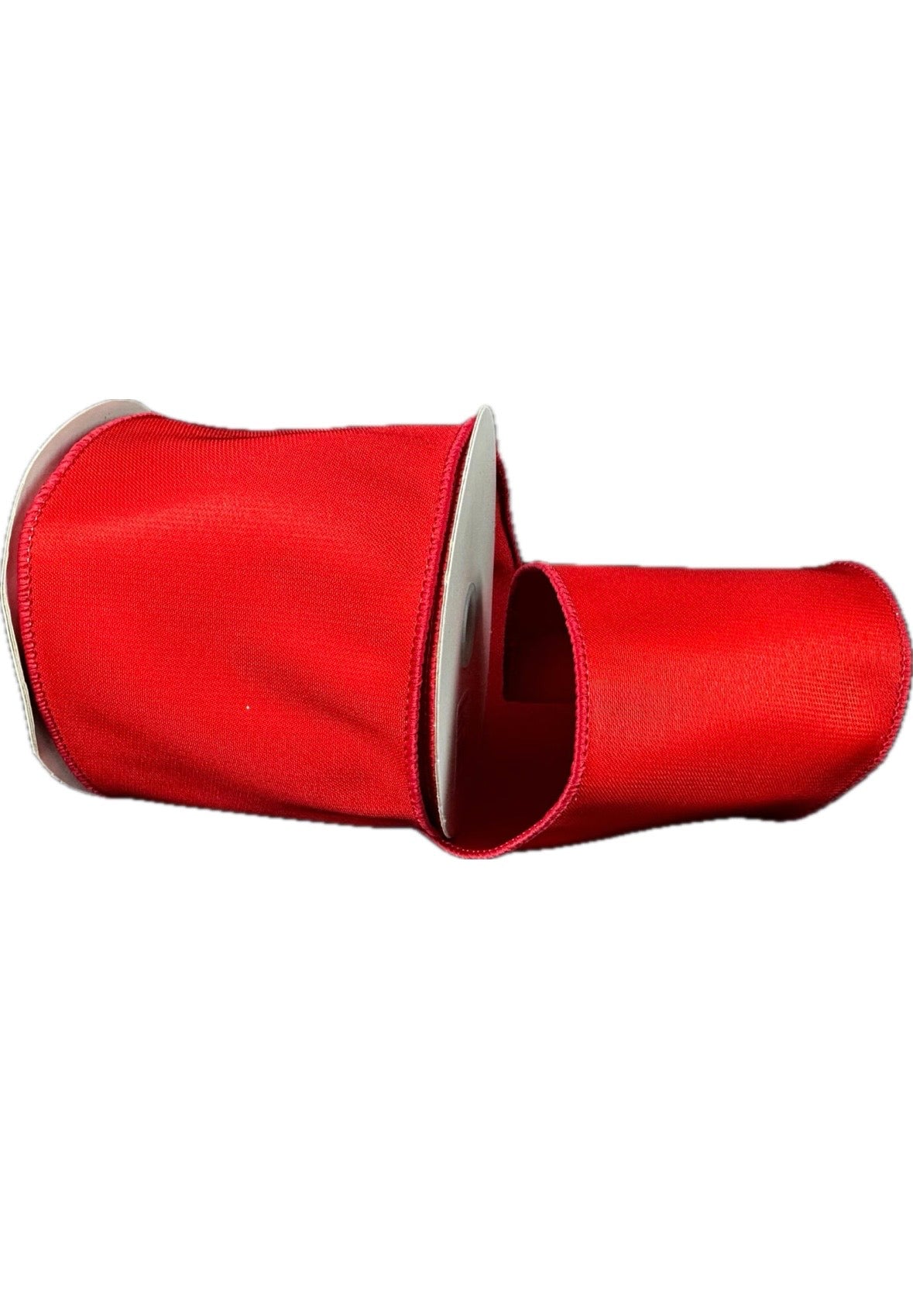 Wired Red Susannah Satin Ribbon- 4”x10” Yards