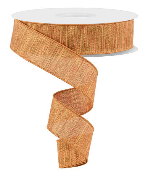 Wired Orange, Red, and Green Woven Metallic Ribbon- 1.5”x50 Yards