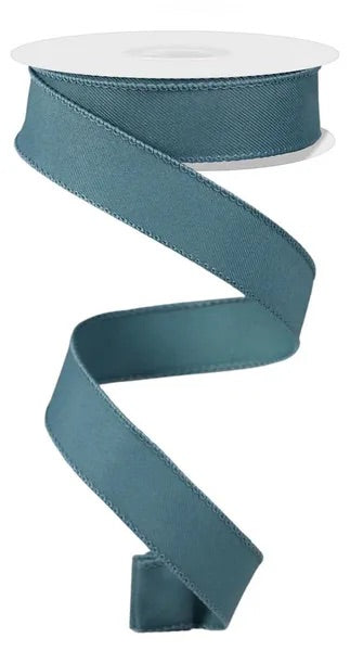 Wired Smoke Blue Diagonal Weave Ribbon-7/8”x10 Yards
