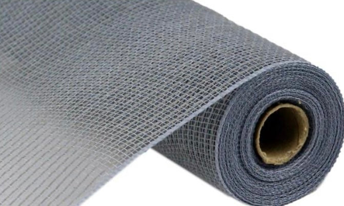 10.5” inch x 10 Yards Gray Stripe Fabric Mesh