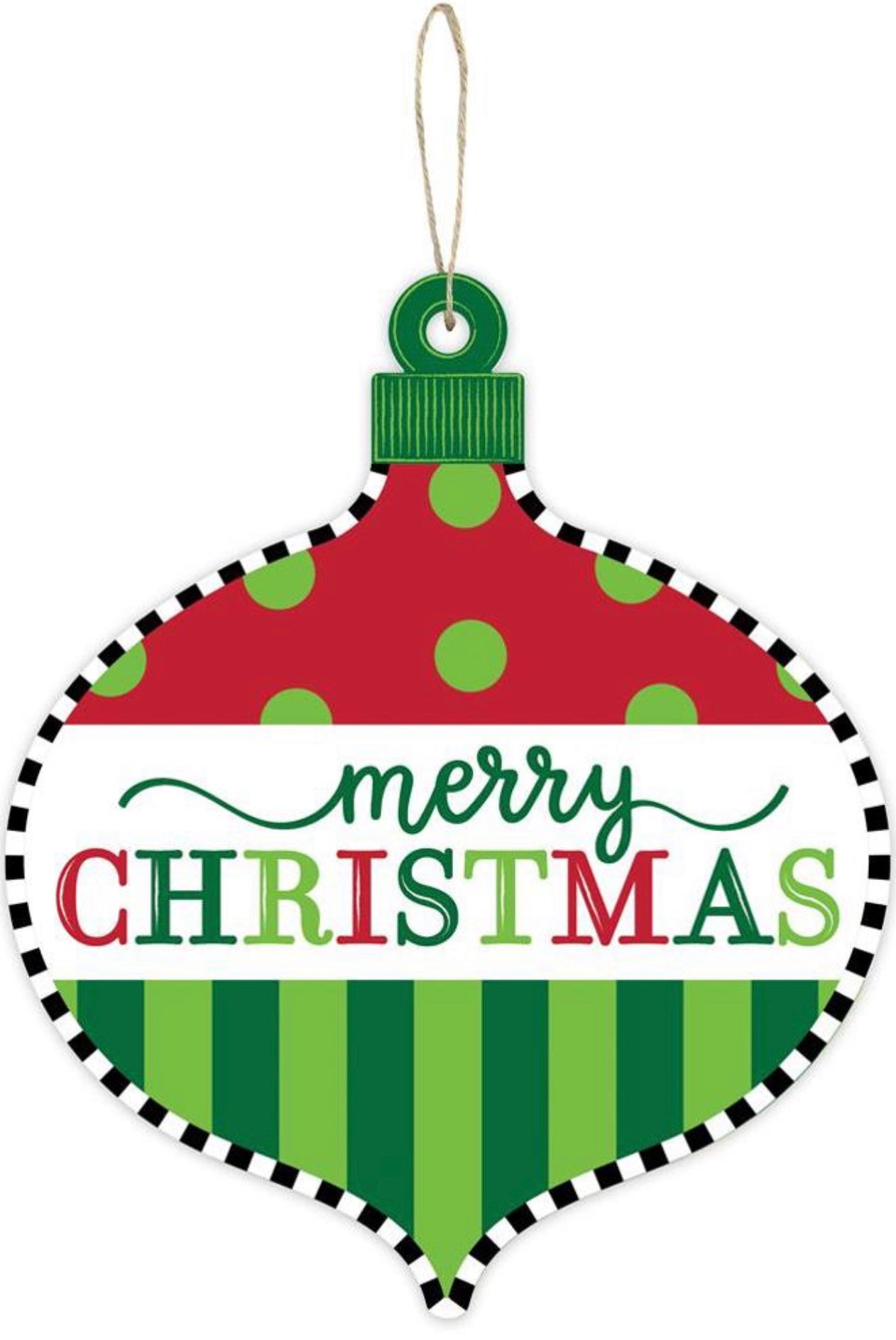 12”x10” Merry Christmas Ornament Wreath Sign