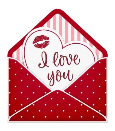 11.25"H x 10"L I Love You Open Envelope Wreath Sign