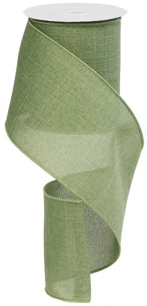 Wired Clover Green Royal Burlap Ribbon-4”x10 Yards