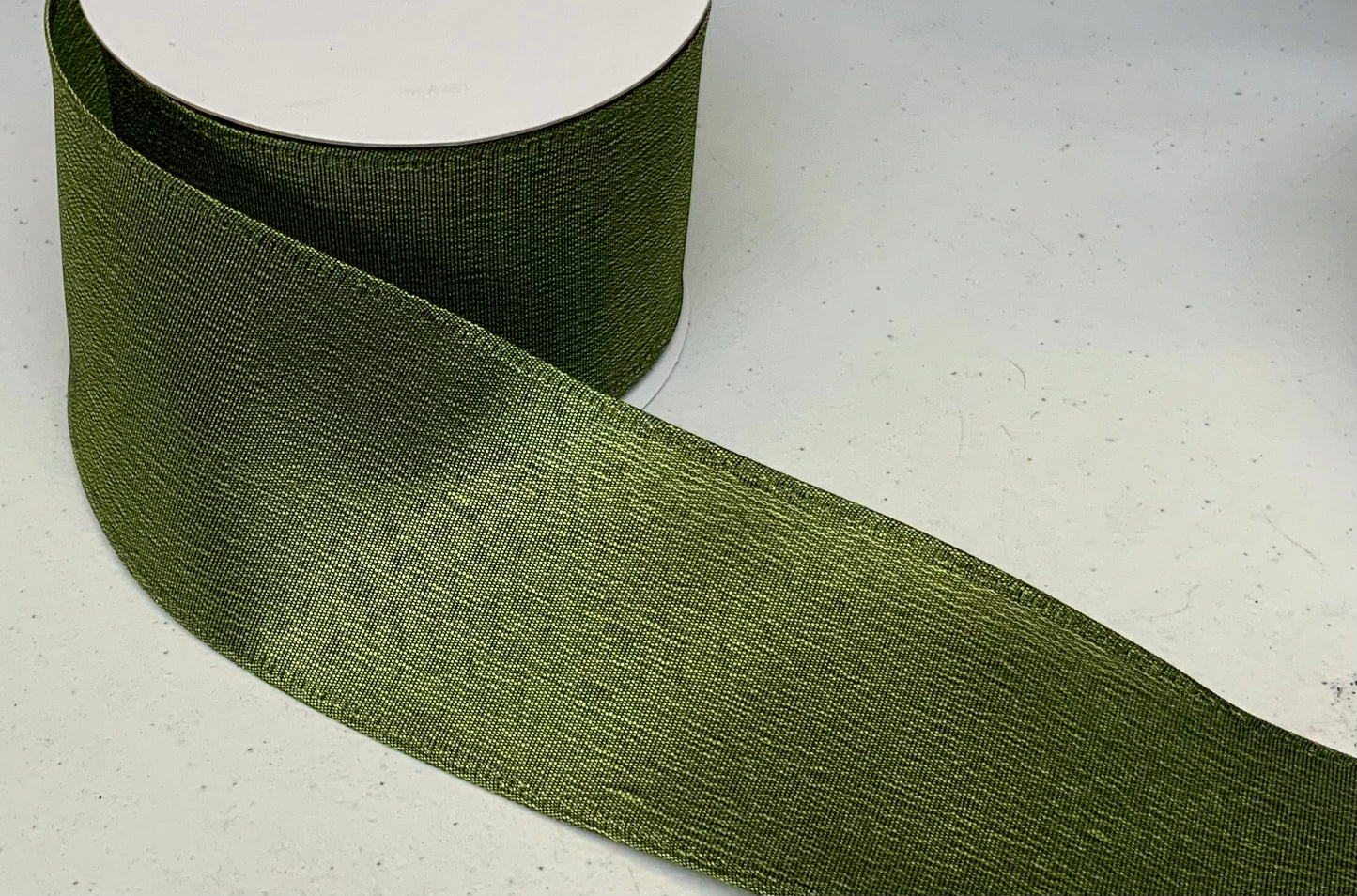 Wired Moss Satin Ribbon- 2.5”x10 Yards