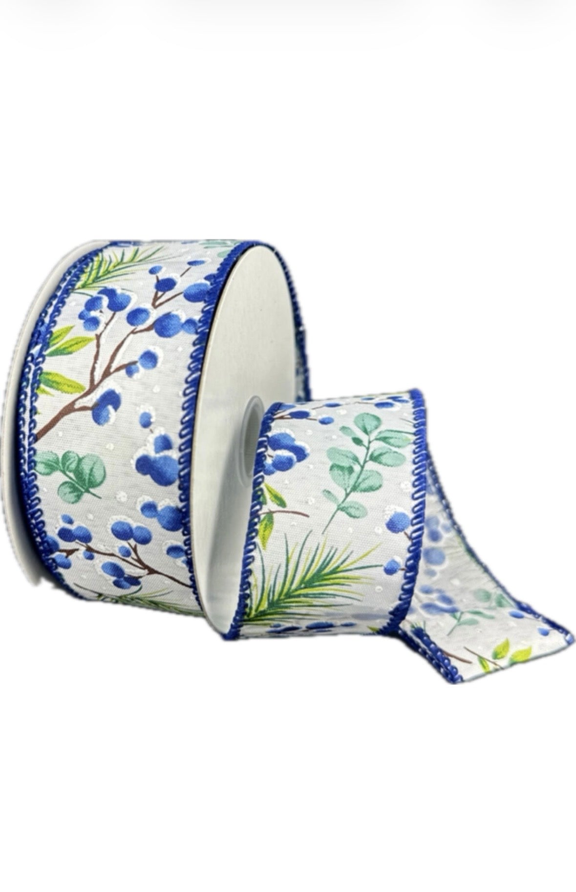 Wired Pine Berries Ribbon- 1.5”x10 Yards