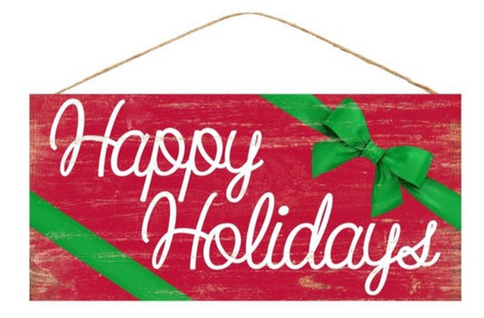 12.5”x6” Happy Holidays Wreath Sign