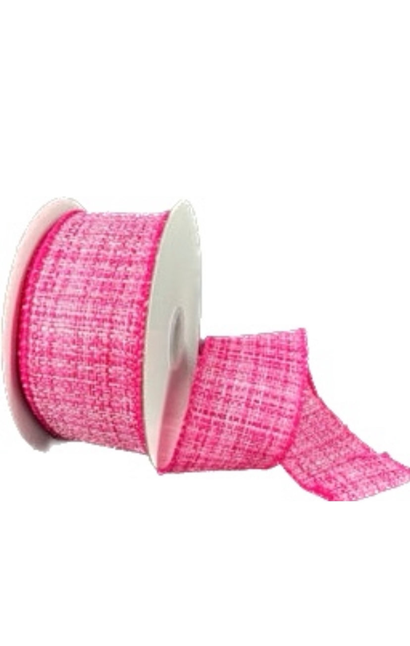 Wired Fuchsia Embellished Tweed Ribbon-1.5”x10 Yards