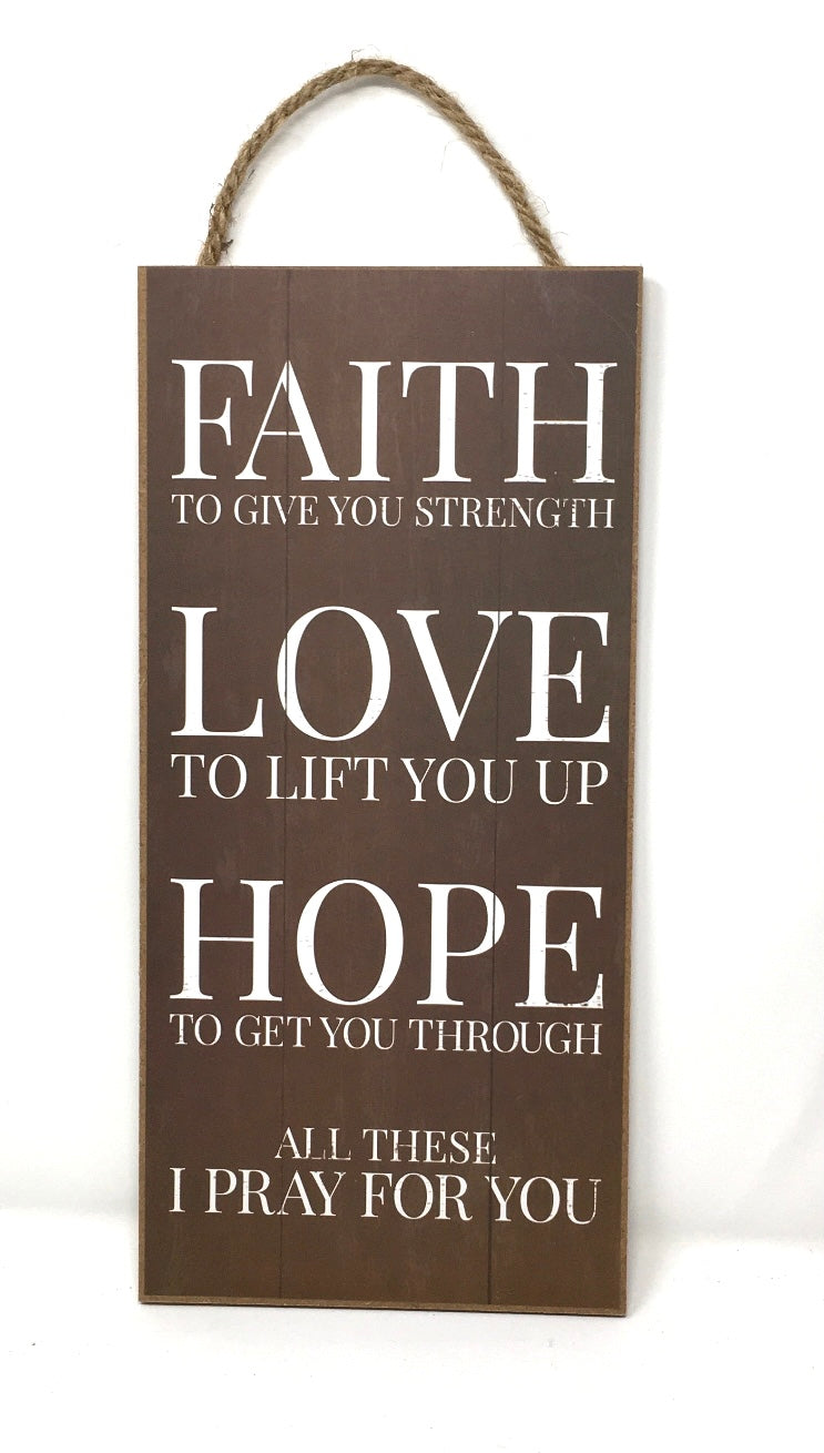 12.5”x6” Faith Hope & Love Wreath Sign