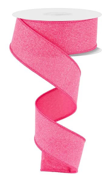 Wired Pink Crystal Shine Glitter Ribbon- 1.5” x10 Yards