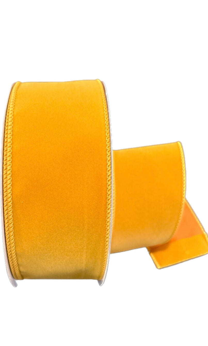 Wired Sunflower Velvet Ribbon- 2.5”x50 Yards