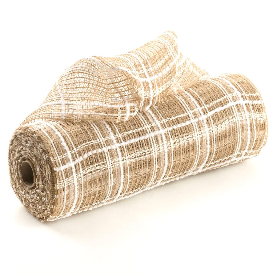 10”x10yd Burlap Plaid Mesh