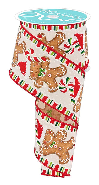 Wired Gingerbread  Ribbon-2.5”x10 Yards