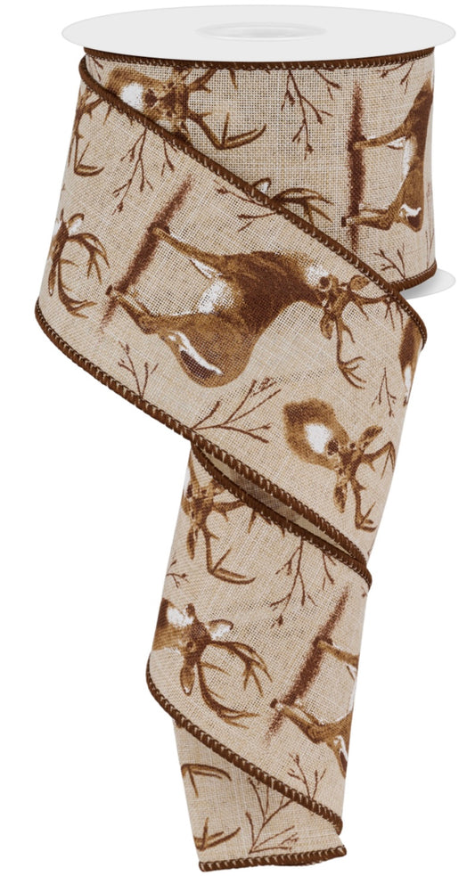 10 Yards- 2.5” Wired Deer Ribbon