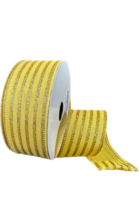 Wired Gold Ponche Glitter Cabana Strip Ribbon-1.5”x10 Yards