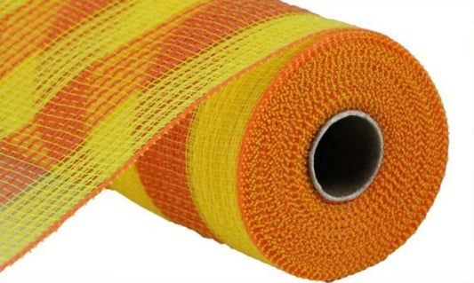 10.5” x 10 Yards Orange and Yellow Thin Stripe Fabric Mesh