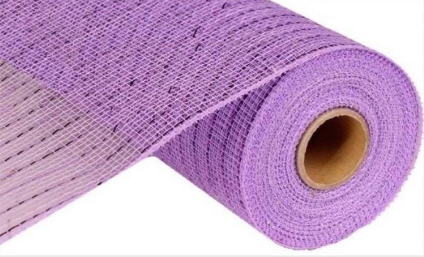 10 Inch x 10 Yards Light Purple with Purple Foil Metallic Mesh