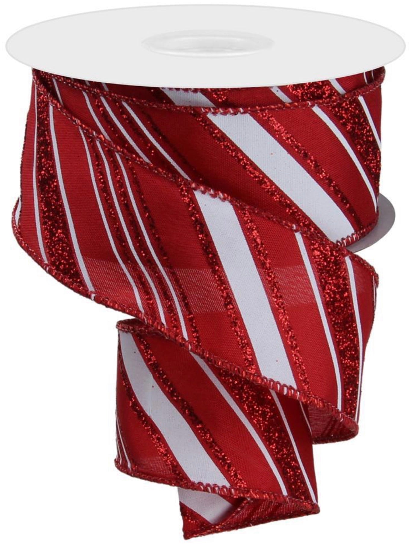 White Red Ruffle Ribbon 10 Yards - 1.5