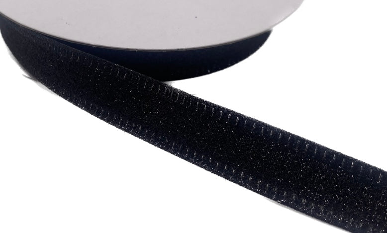 10 Yards - 5/8" Wired Black Glitter Ribbon