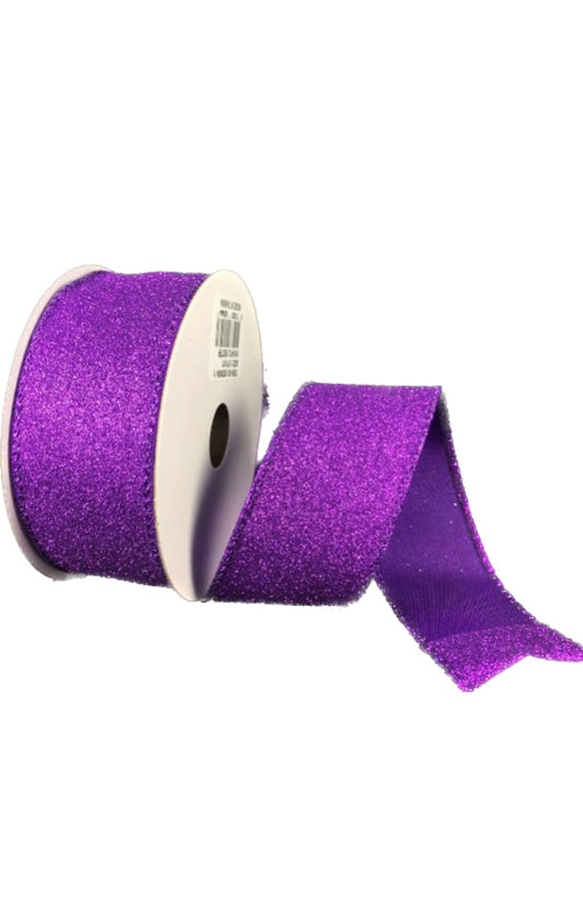 Wired Purple Glitter Ribbon- 1.5”x10 Yards