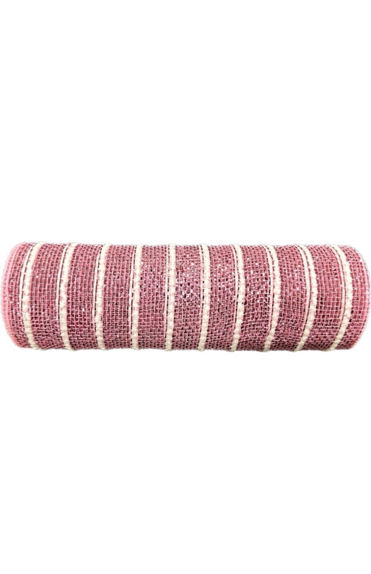 Pink and White Metallic Snowball Mesh-10”x10 Yards