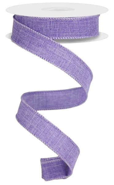 Wired Lavender Royal Burlap Linen Ribbon-7/8”x10 Yards