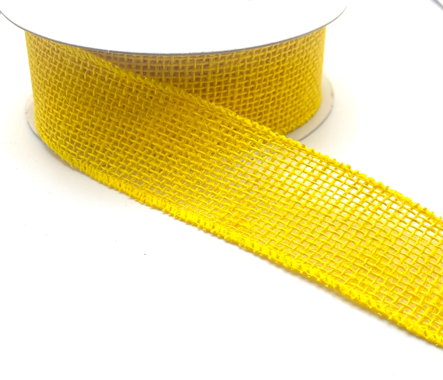 10 Yards - 1.5” Wired Yellow Burlap Ribbon