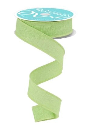 10 Yards- 7/8” Wired Lime Royal Burlap Ribbon