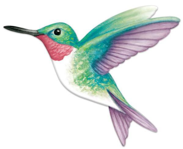12.2"x9.6" Metal Embossed Hummingbird Wreath Sign