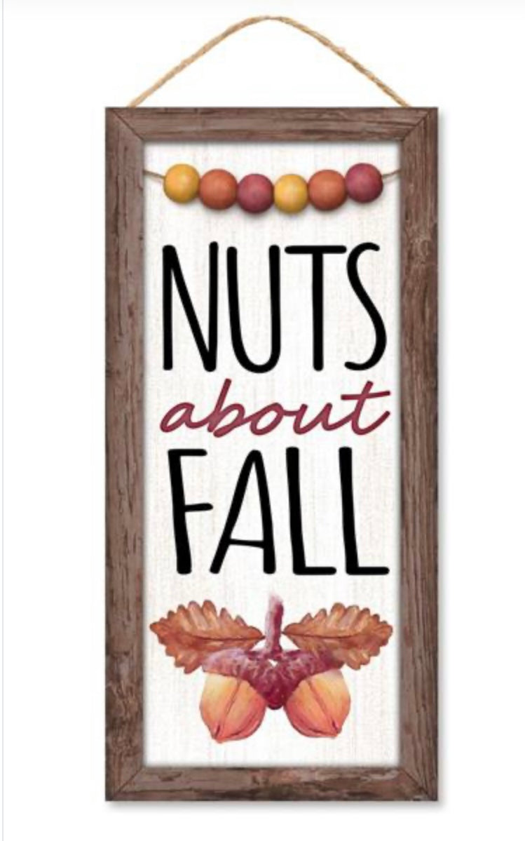 12.5"x6" Nuts About Fall Sign