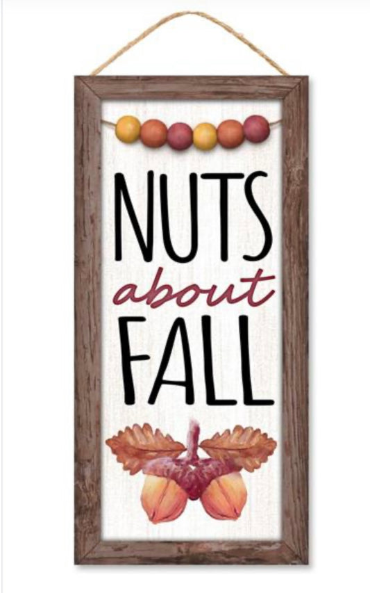 12.5"x6" Nuts About Fall Sign