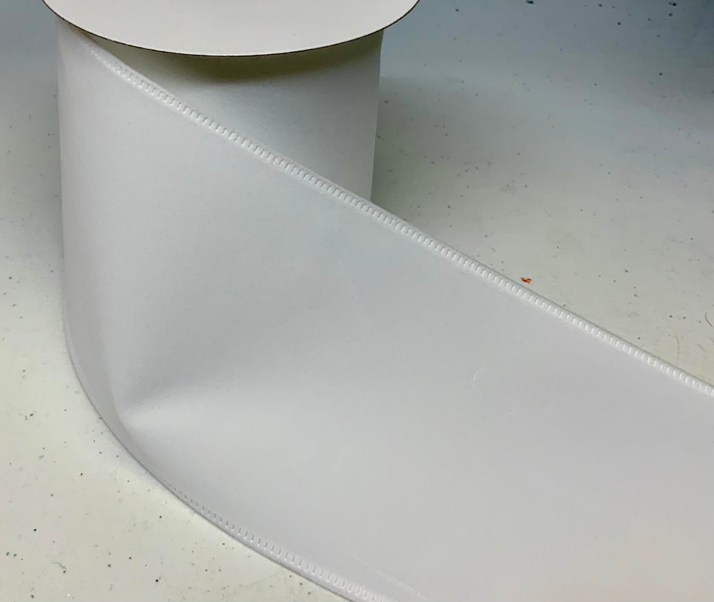 Wired White Velvet Ribbon-4”x10 Yards