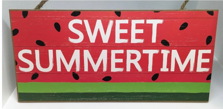 12.5”x6” Sweet Summertime Watermelon Wreath Sign