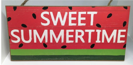 12.5”x6” Sweet Summertime Watermelon Wreath Sign