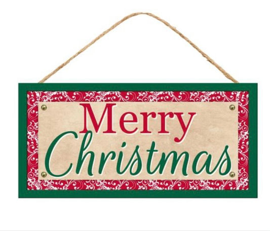 12.5"x6" Merry Christmas Wreath Sign