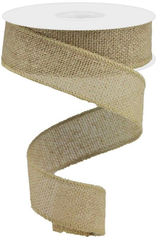 Wired Natural Burlap Ribbon-1.5”x25 Yards