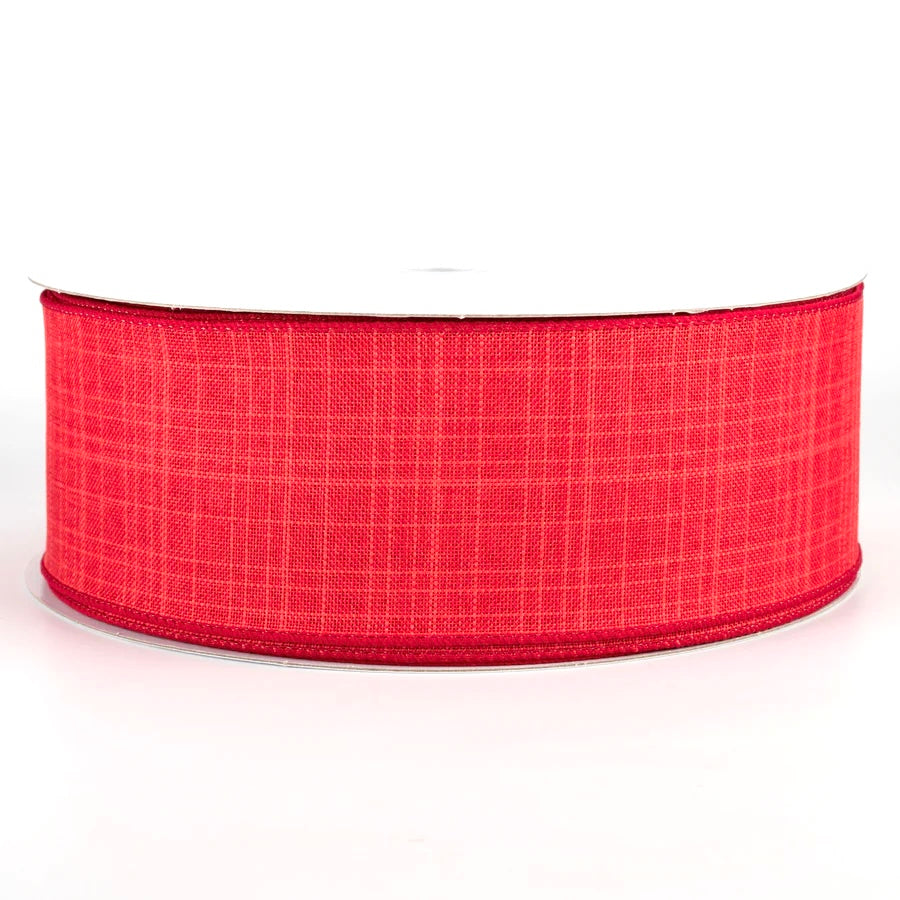 50 Yards - 2.5” Red Linen Ribbon