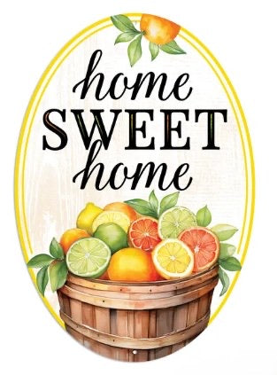 15”x10.35" Citrus Hone Sweet Home Wreath Sign