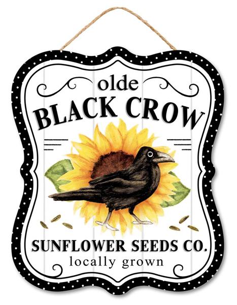 10.5” x 9” Olde Black Crow Sunflower Seeds Co. Wreath Sign