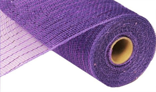 10 inch x 10 Yards Purple with Purple Foil Metallic Mesh