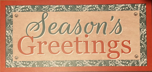 12.5”x6” Season’s Greetings Wreath Sign