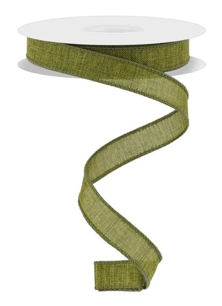 Wired Moss Green Royal Burlap Ribbon- 5/8”x10 Yards