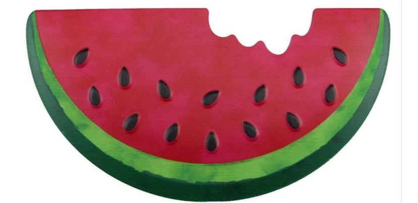 12"x6.25" Embossed Metal Watermelon Slice Wreath Sign - Summer Wreath Sign