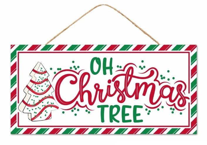 12.5”x6” Oh Christmas Tree Cake Wreath Sign