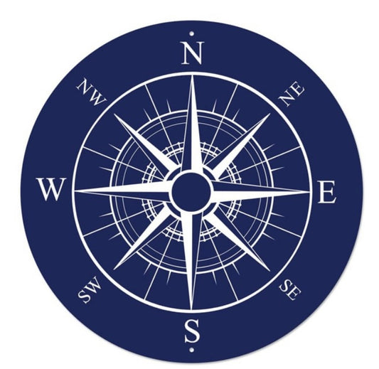 12” Round Compass Wreath Sign