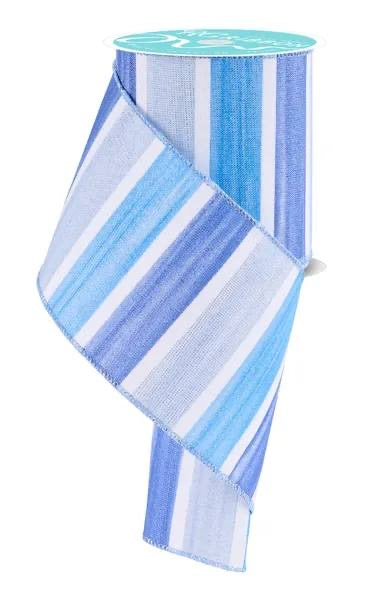 Wired Watercolor Stripes Metallic Ribbon- 4”x10 Yards