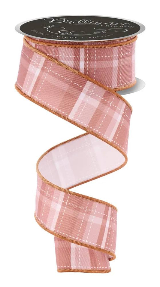 Wired  Multi Color Dashed Plaid Ribbon- 1.5”x10 Yards