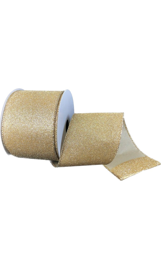 Wired Champagne All Flat Glitter- 2.5”x10 Yards