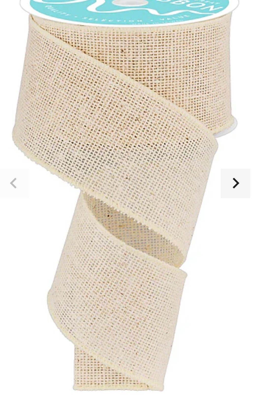 10 Yards- 2.5” Wired Off White Faux Burlap Ribbon