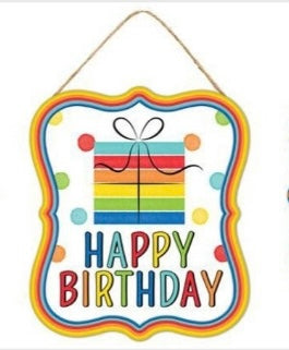 7”x6” Metal Embossed Happy Birthday Tin Sign